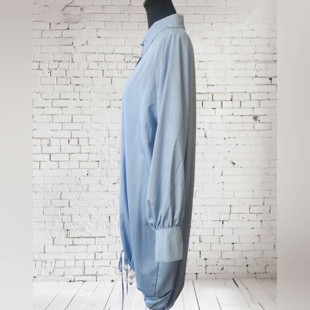 Two-Tone Color Block Button-Up Dress - Picture 6 of 10